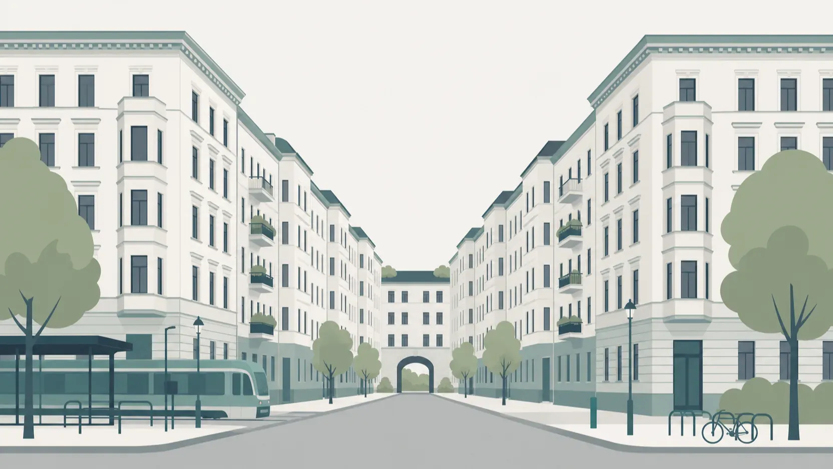 Altbau-Mietshäuser in Berlin, typischer Gebäudebestand der Hauptstadt