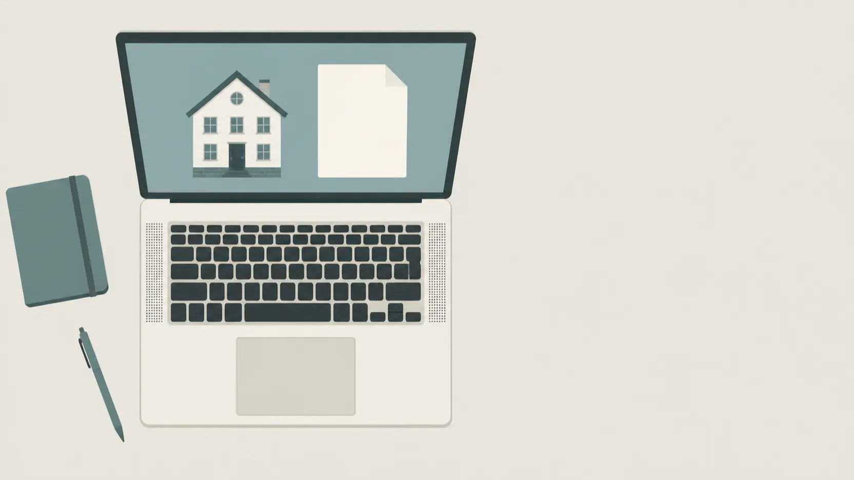 Energieausweis online erstellen – Formular am Laptop mit Hausgrundriss